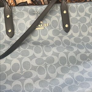 Coach Signature Blue and Black Tote